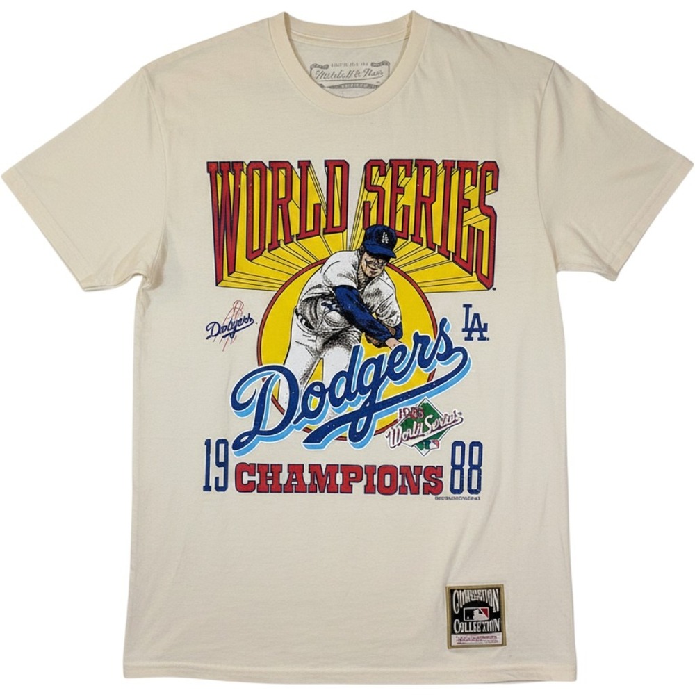 Mitchell & Ness LA Dodgers 1988 World Series Champions T Shirt Mens M MLB Retro